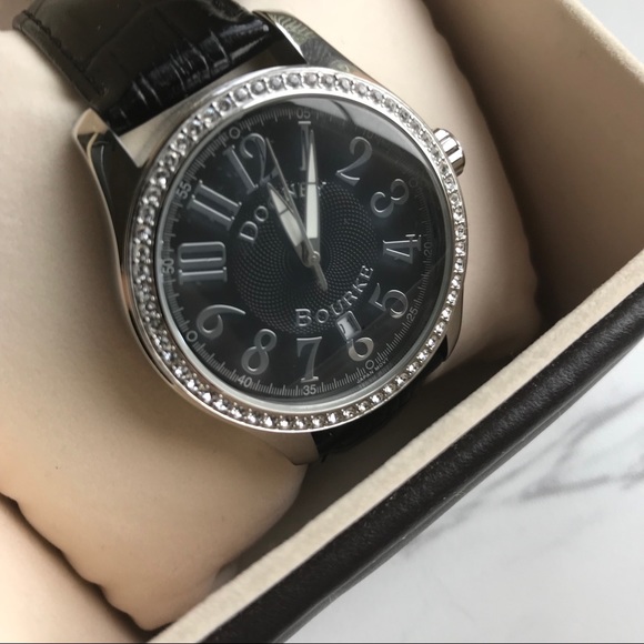 [Dooney & Bourke] Black Leather & Crystal Watch - Picture 3 of 8